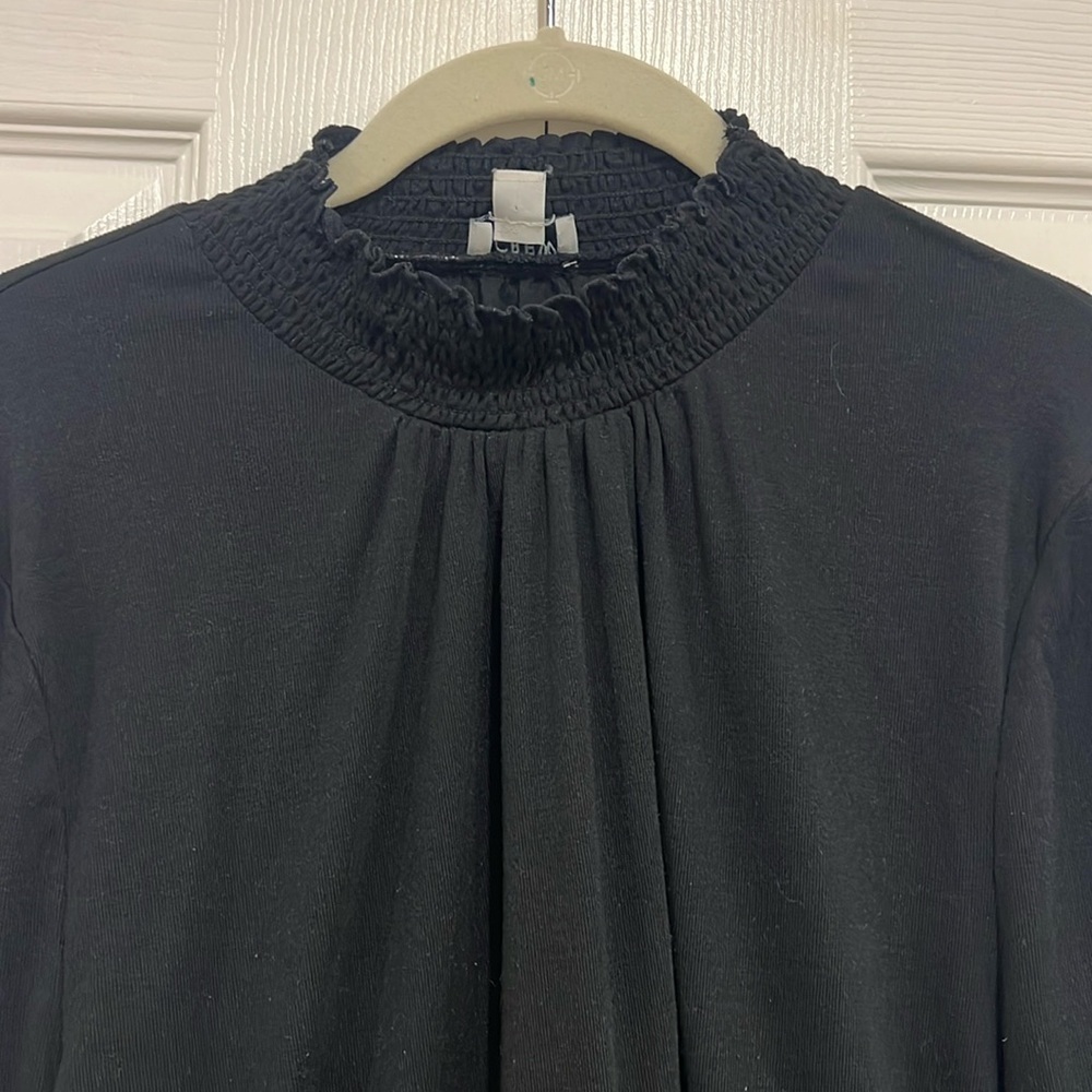 J. Crew Factory High Neck Ruffle Top Black Womens Size XL - Picture 3 of 9